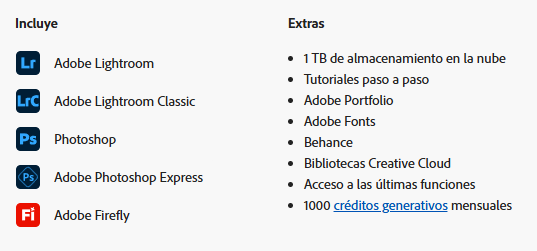 Adobe Photography plan 1TB